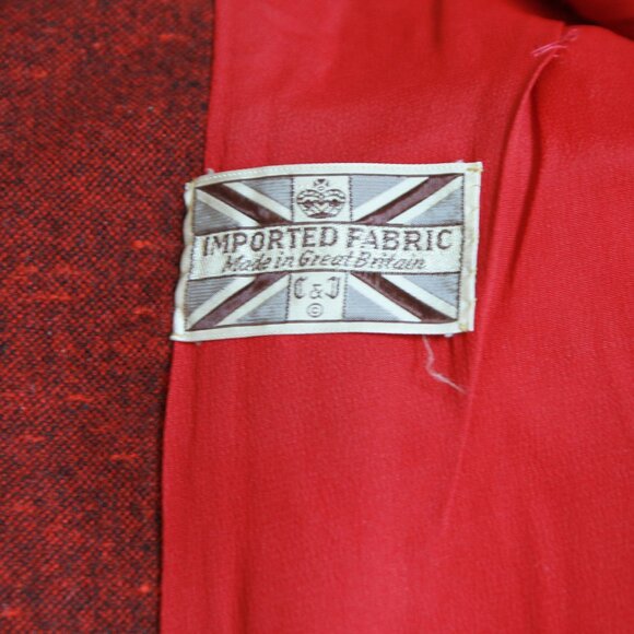40's dark red tweed Jacket - small/medium - made in Britain - Picture 4 of 5